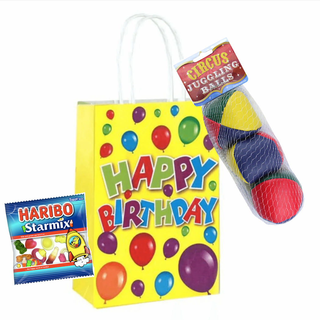 Birthday Party Bag with Juggling Balls and Sweets